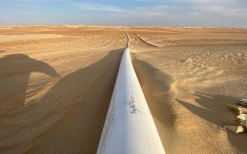 SoluForce pipe marking in desert